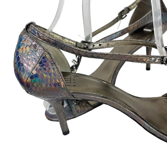 PELLE MODA Genuine Leather Rhinestone T Strap High Heels Sandals Formal Shoes 7 - Picture 13 of 16